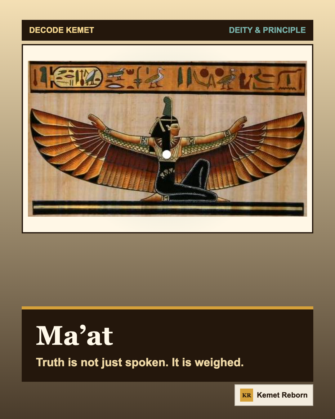 Spotlight: Ma’at - balance is a daily measurement